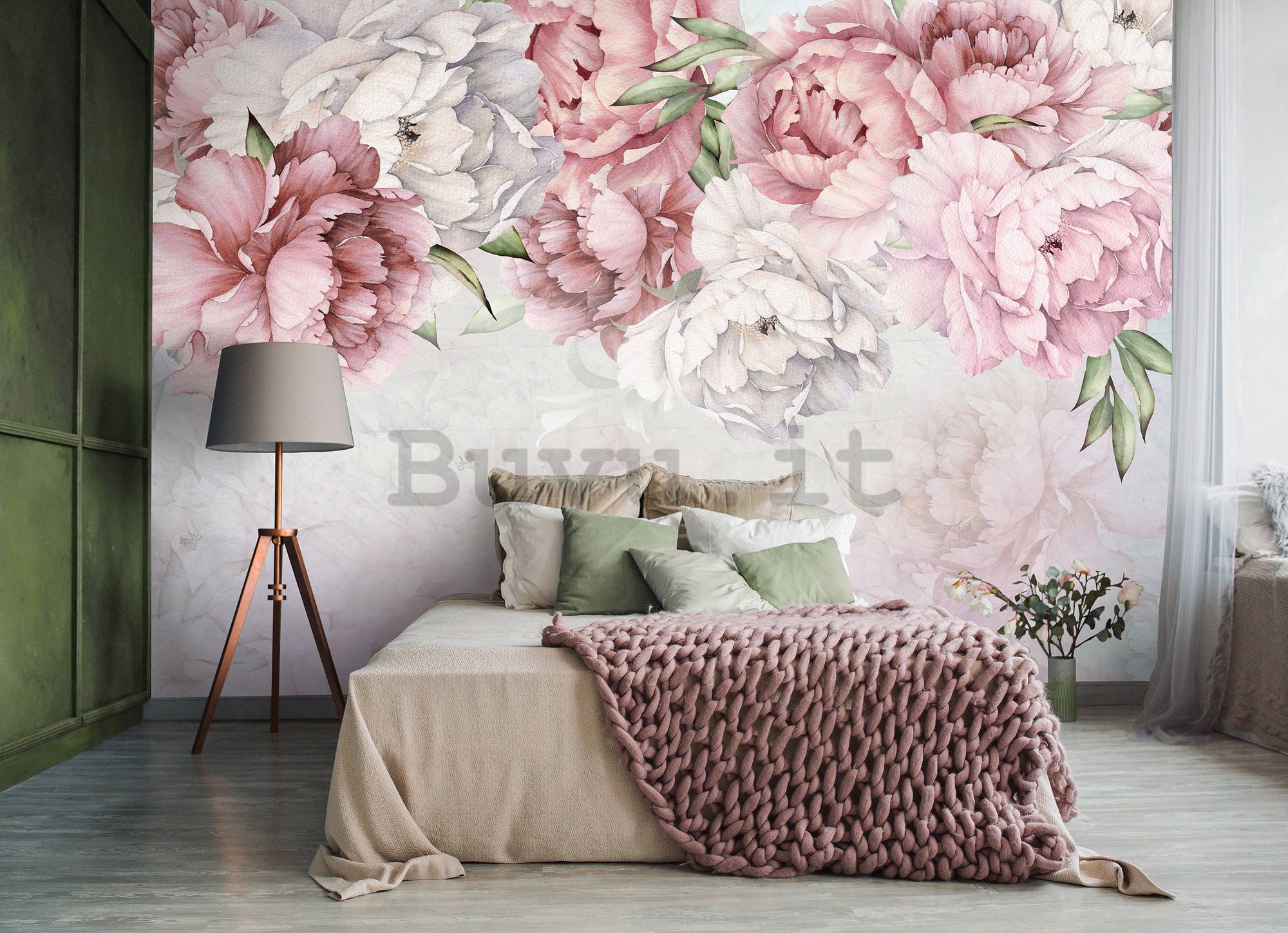 Fotomurale in TNT: Rose bianche e rosa - 254x184 cm