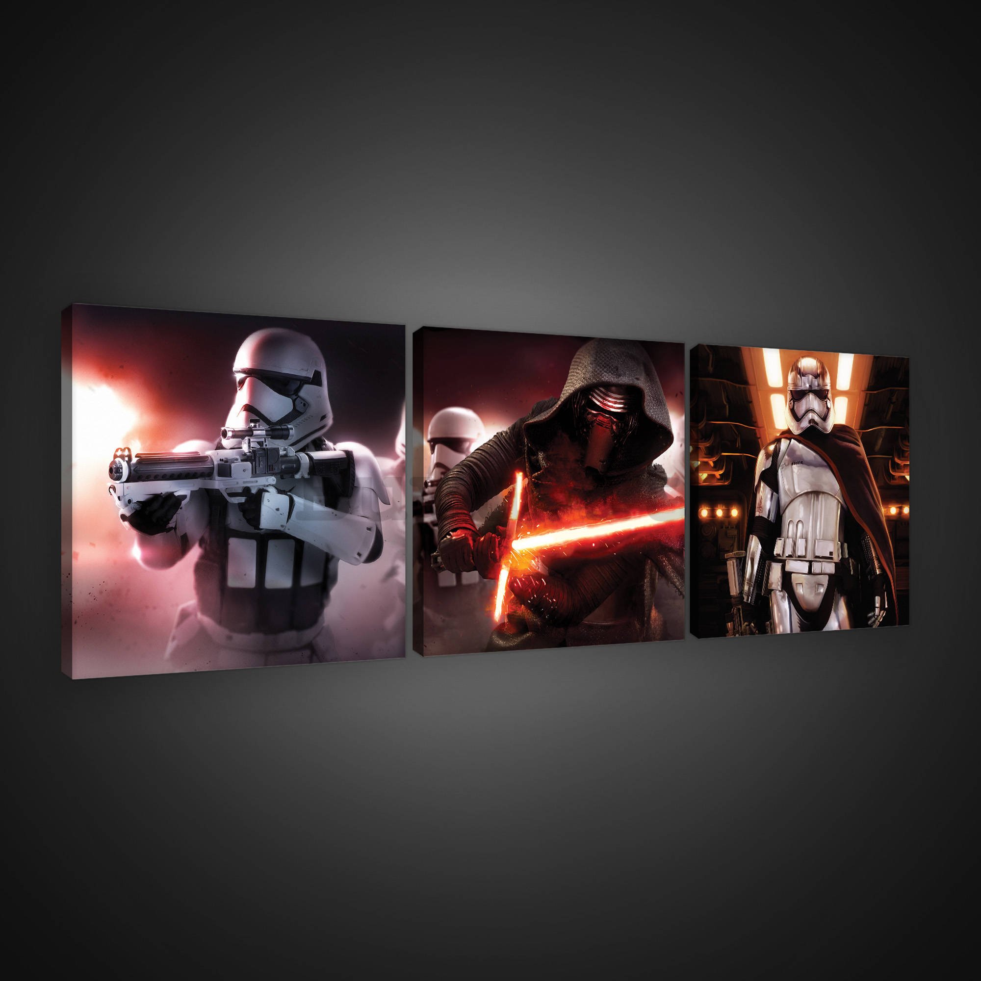 Quadro su tela: Star Wars First Order (1) - set 3pz 25x25cm