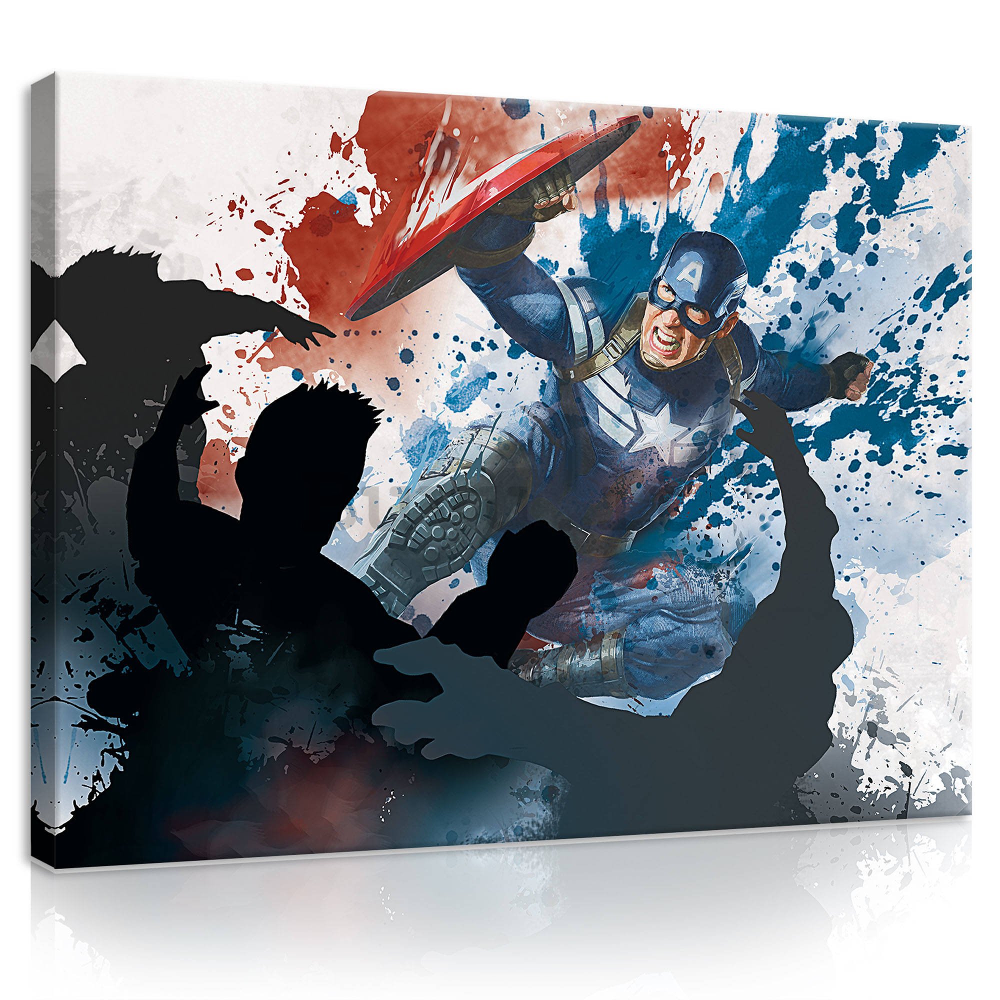 Quadro su tela: Captain America Splash - 100x75 cm