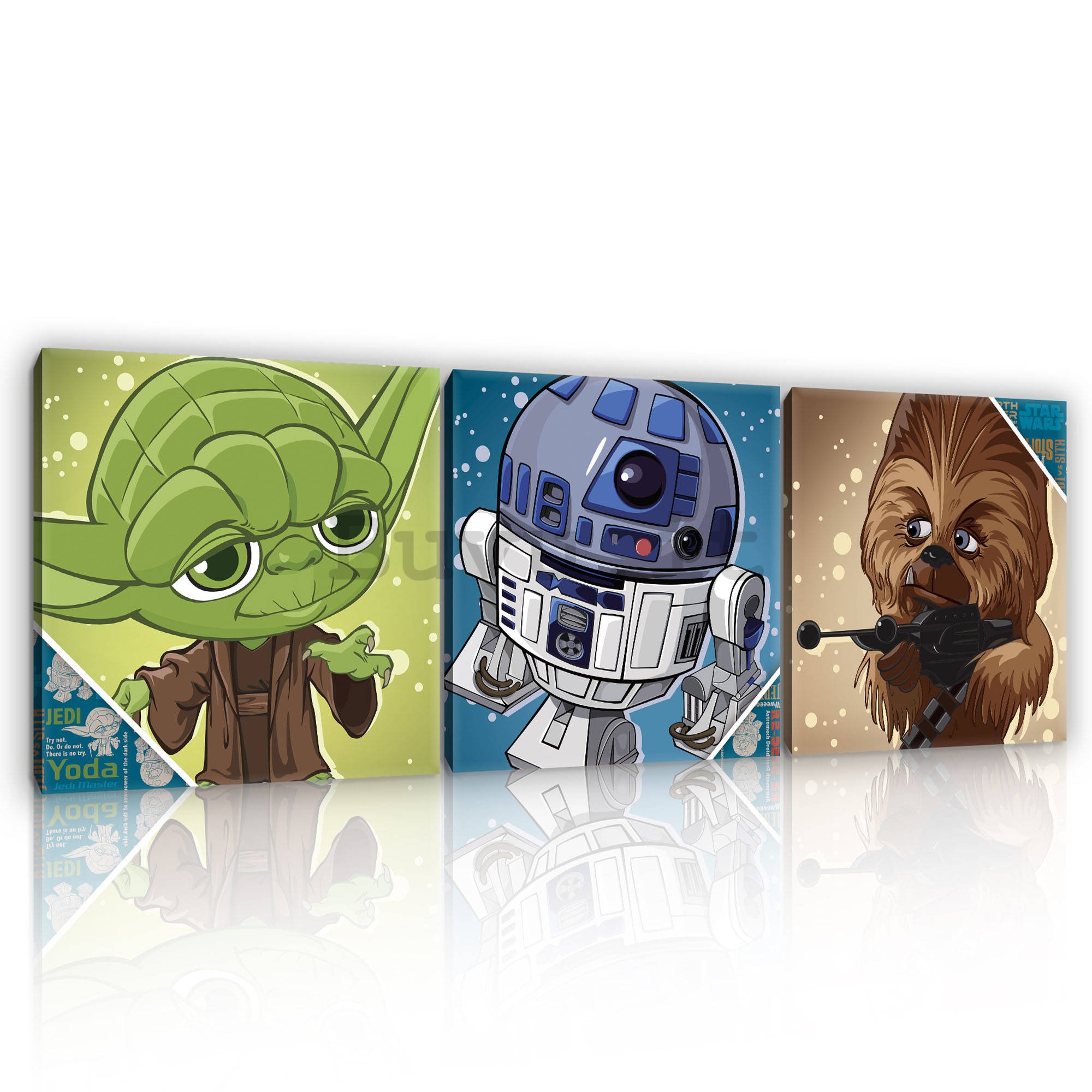 Quadro su tela: Star Wars Mini Good Guys - set 3pz 25x25cm