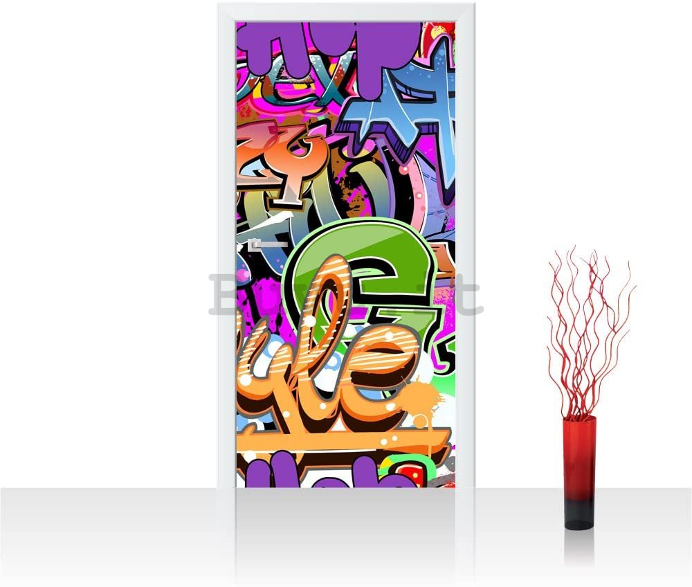 Autoadesiva fotomurale: Graffiti colorati - 100x211 cm
