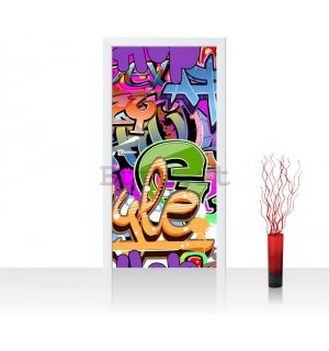Autoadesiva fotomurale: Graffiti colorati - 100x211 cm