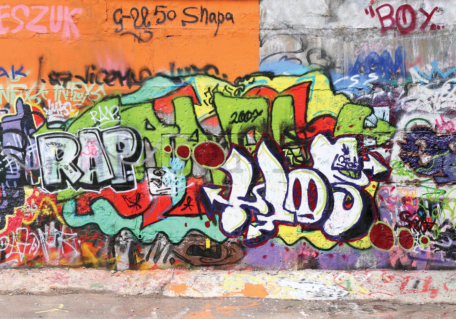 Fotomurale in TNT: Muro con graffiti - 400x280 cm