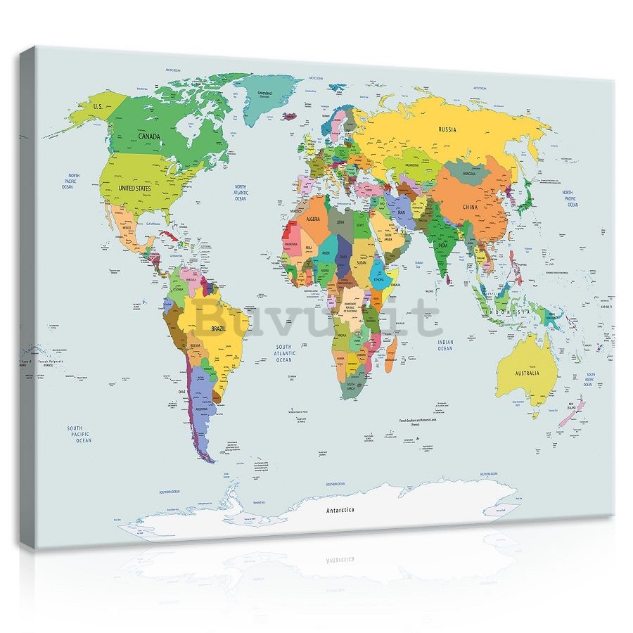 Quadro su tela: Mappa del mondo (2) - 75x100 cm