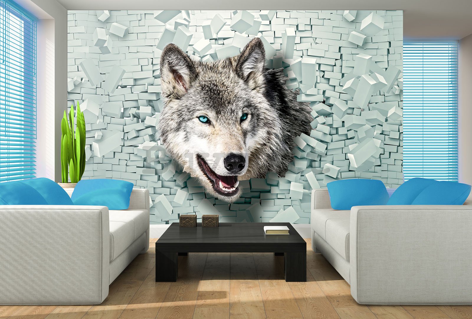 Fotomurale: Il lupo e il muro - 254x184 cm