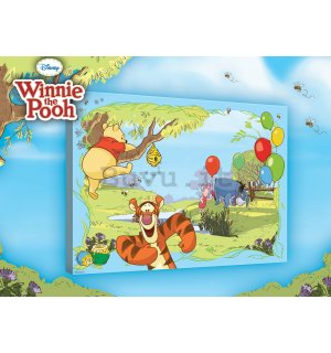 Quadro su tela: Winnie the Pooh (palloncini) - 100x75 cm