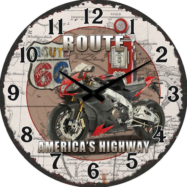 Orologio da parete in vetro: Route 66 America's Highway - 34 cm