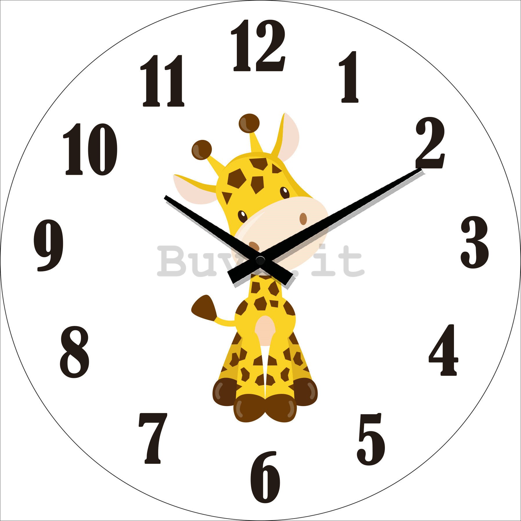 Orologio da parete in vetro: Giraffa - 30 cm
