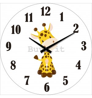 Orologio da parete in vetro: Giraffa - 30 cm