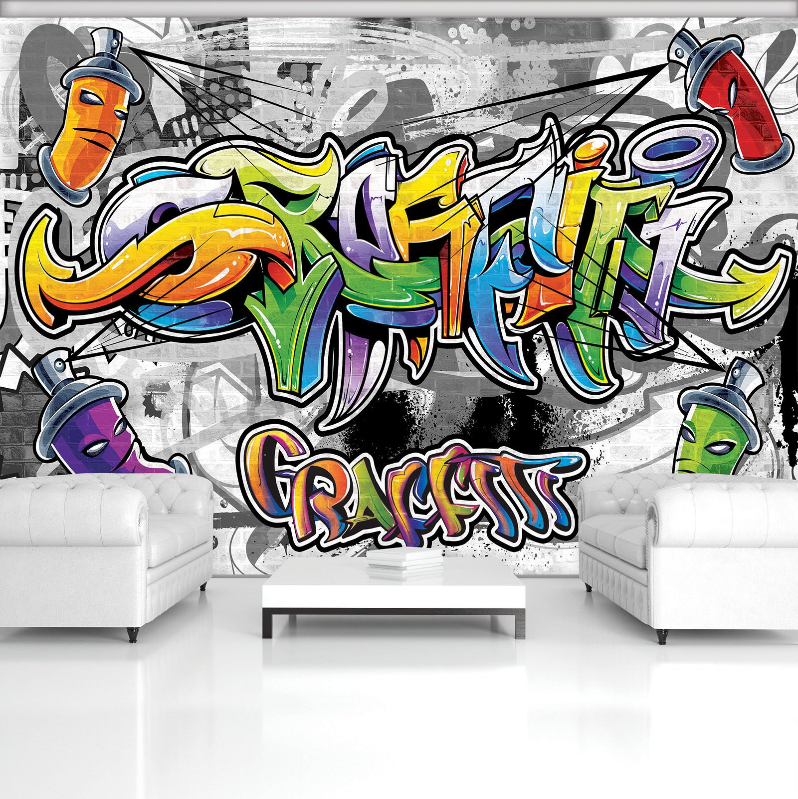 Fotomurale in TNT: Graffiti colorati - 254x184 cm