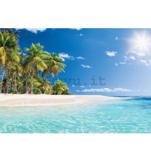 Fotomurale in TNT: Una spiaggia in un paradiso tropicale - 368x254 cm