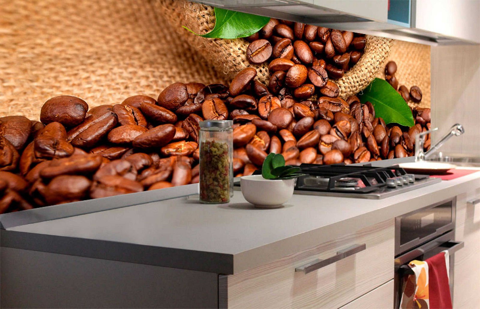 Fotomurale lavabile autoadesiva per cucina - Caffè, 180x60 cm