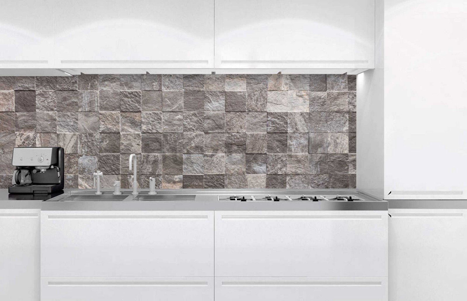 Carta da parati lavabile autoadesiva per cucina - Rivestimento in pietra, 180x60 cm