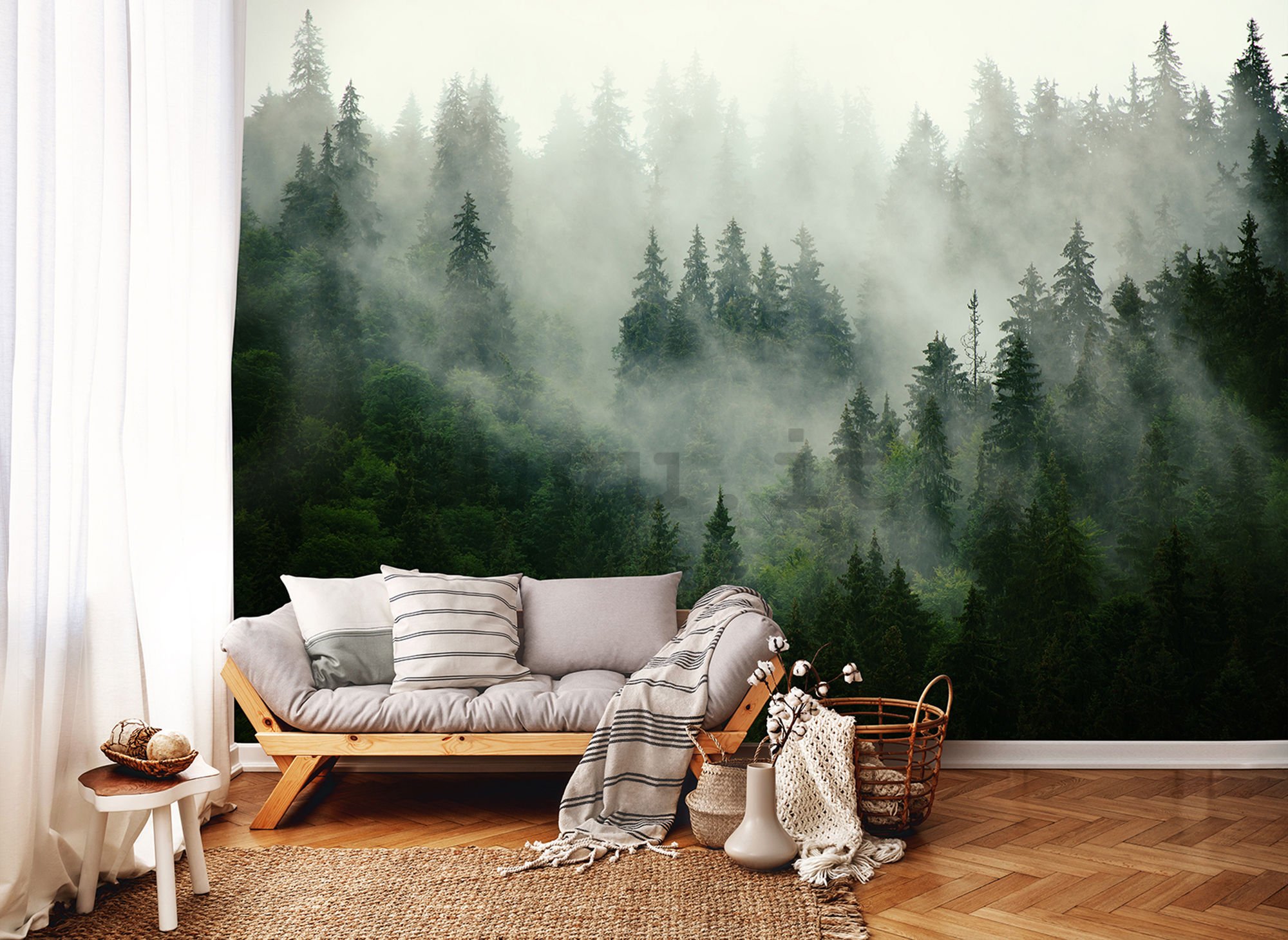 Fotomurale in TNT: Nebbia sul bosco (1) - 208x146 cm