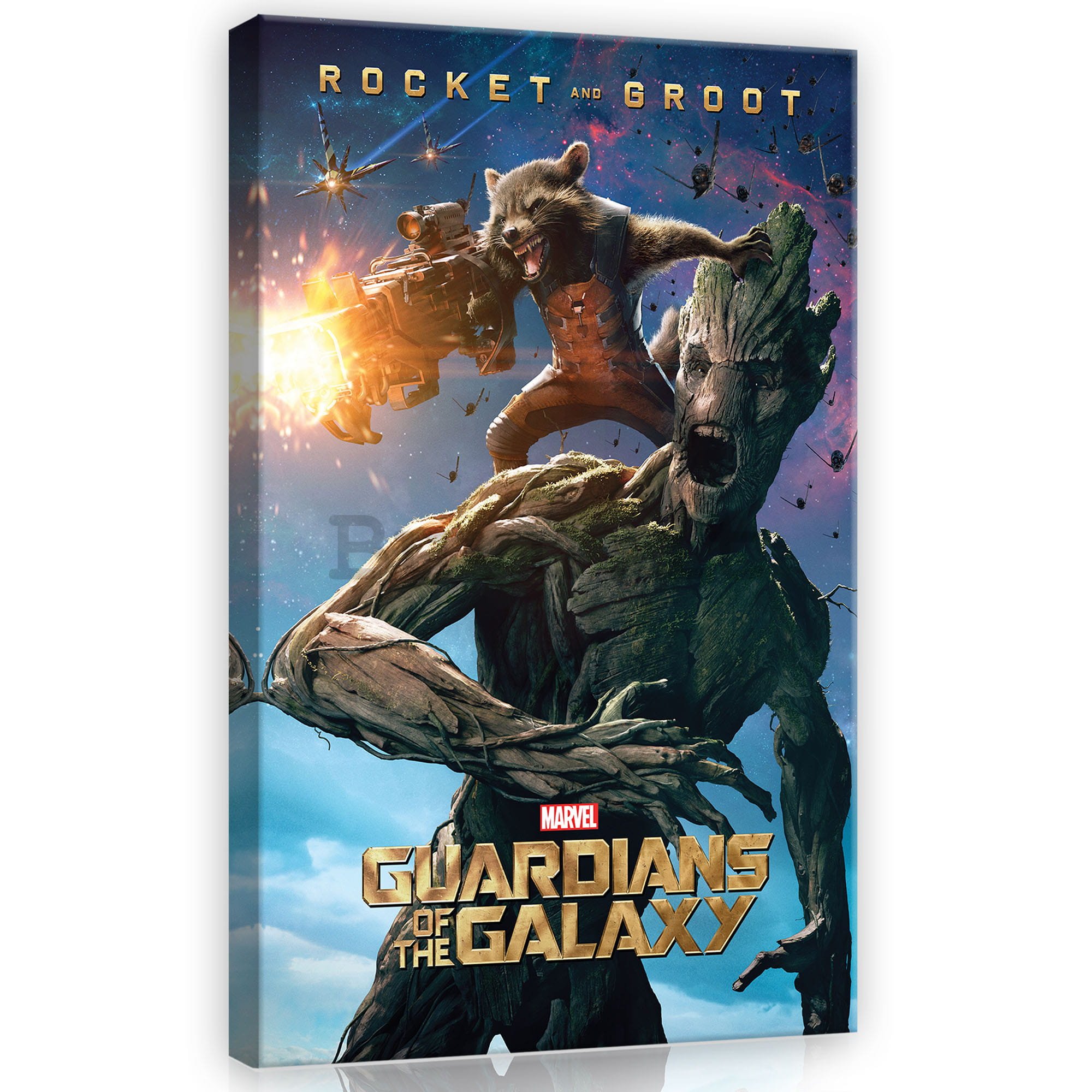 Quadro su tela: Guardians of The Galaxy Rocket & Groot - 40x60 cm