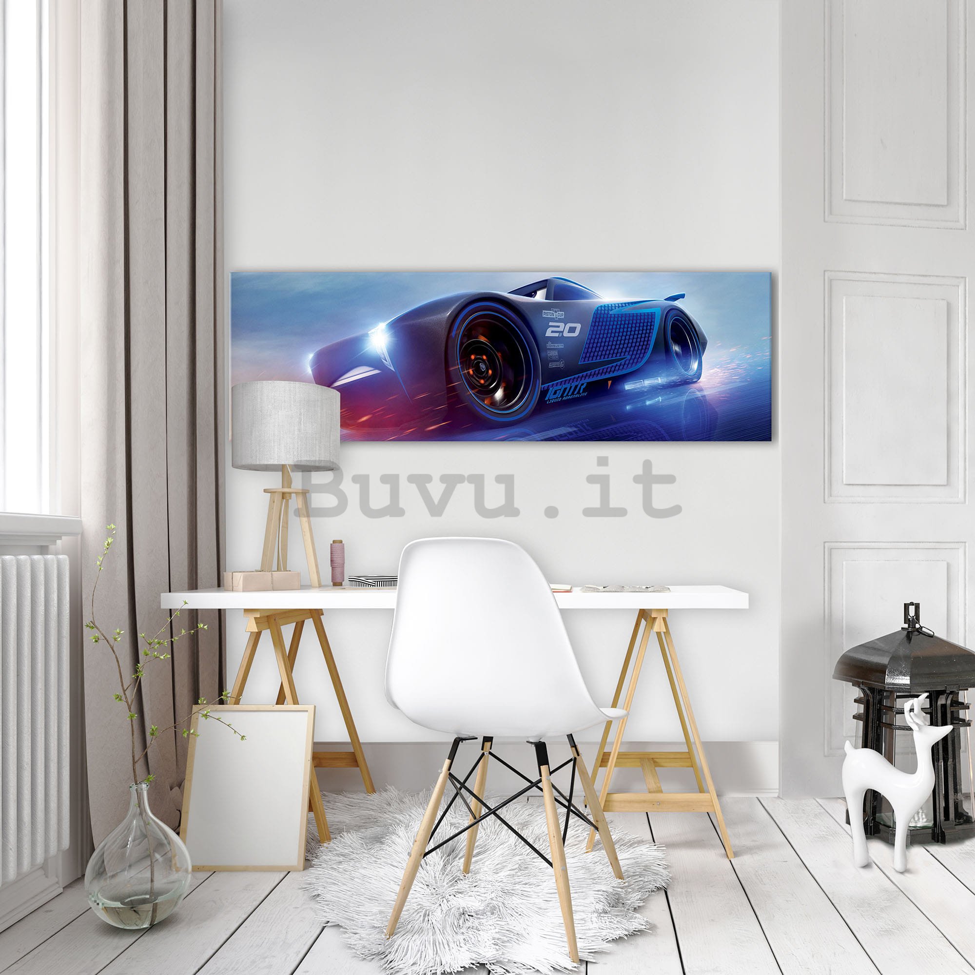Quadro su tela: Auto, Cars (Lightning McQueen) - 145x45 cm