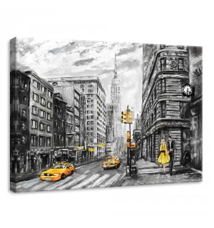 Quadro su tela: New York (dipinta) - 70x50 cm