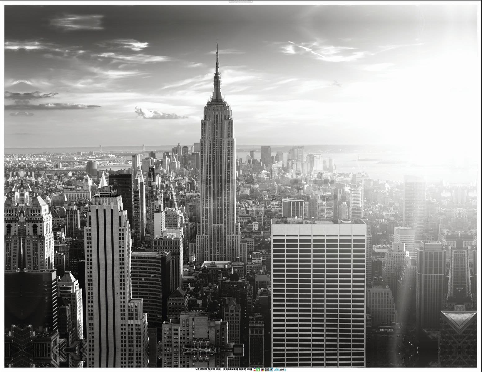 Quadro su tela: Manhattan in bianco e nero - 100x75 cm