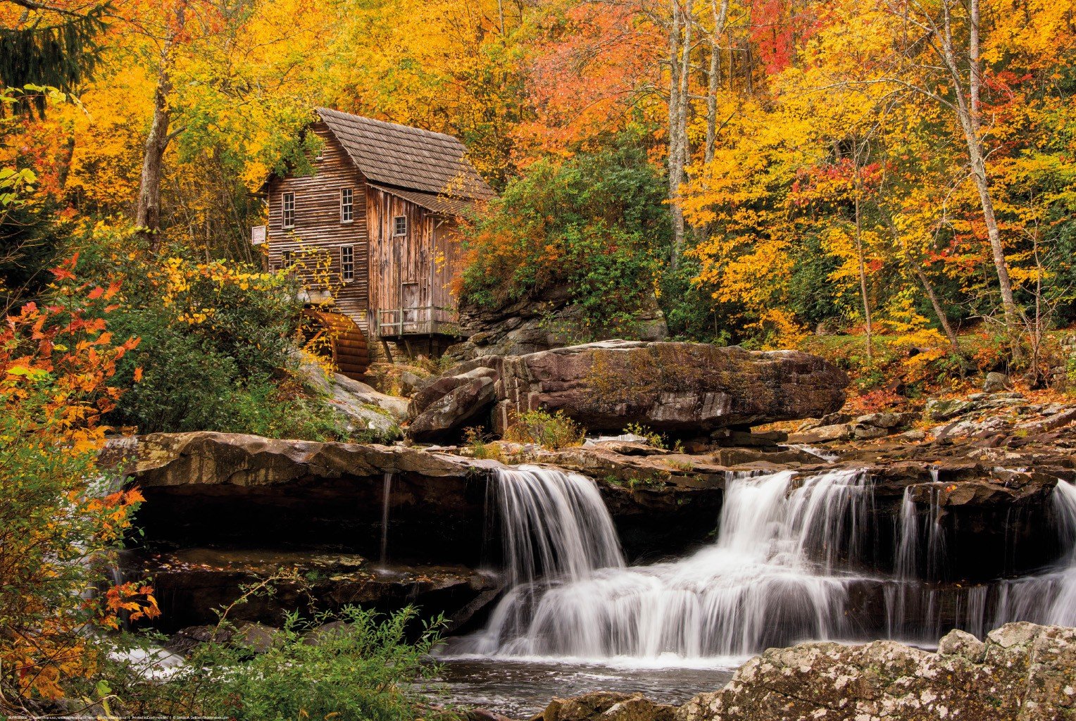 Poster: Mulino d'autunno (Glade Creek Grist Mill)
