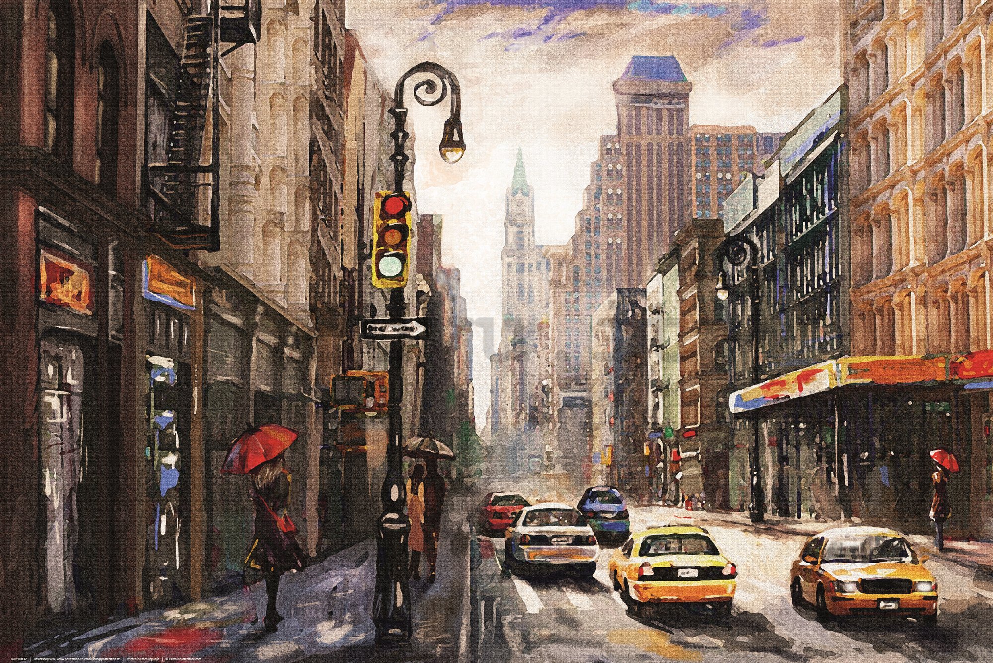 Poster: Il vicolo di New York (pittura a olio)