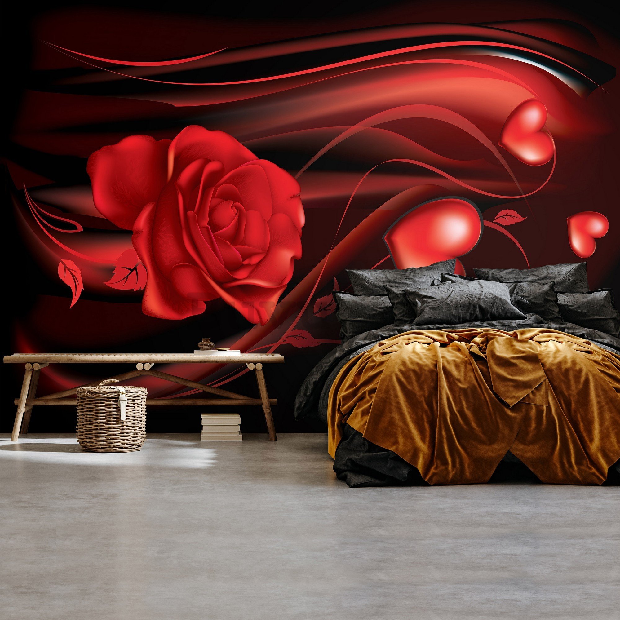Fotomurale: Cuore rosso e rosa - 254x184 cm