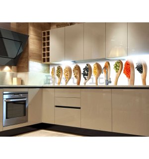 Fotomurale lavabile autoadesiva per cucina - Cucchiai, 180x60 cm