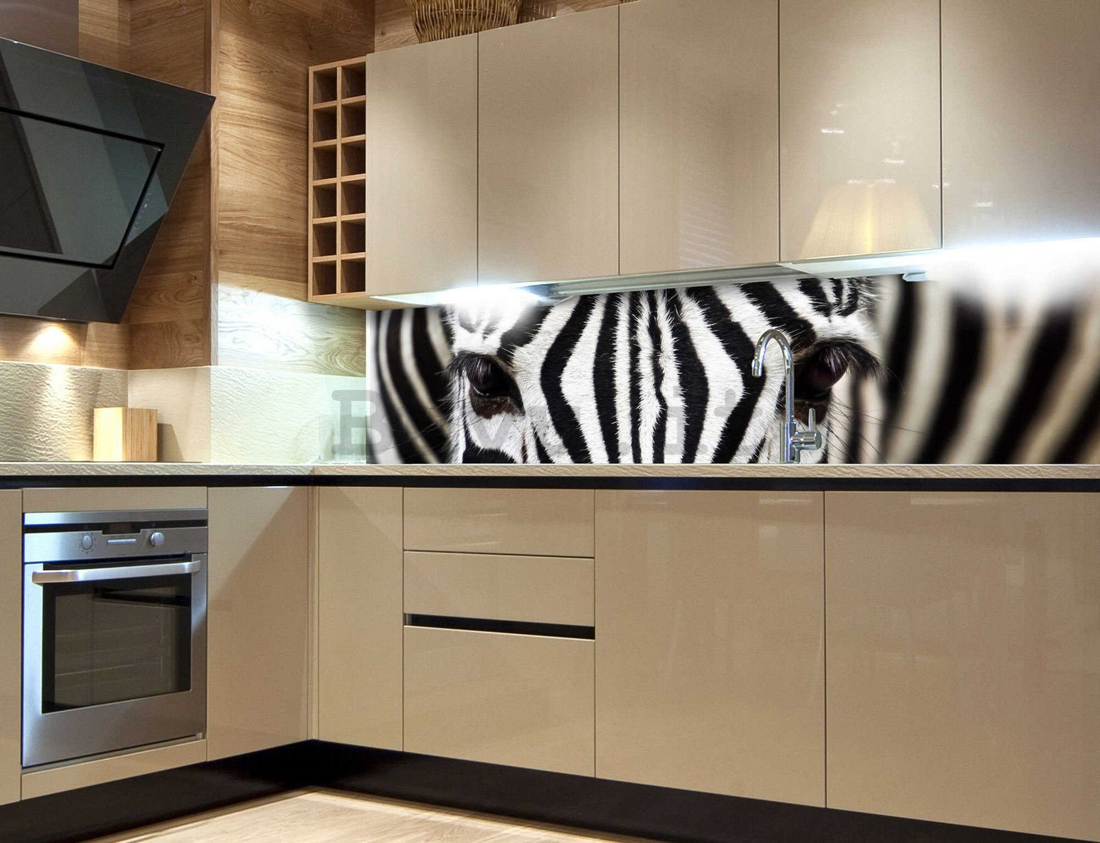 Fotomurale lavabile autoadesiva per cucina - Zebra, 180x60 cm
