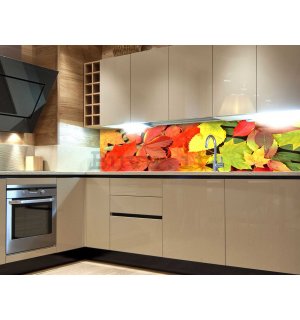 Fotomurale lavabile autoadesiva per cucina - Foglie d'autunno, 180x60 cm