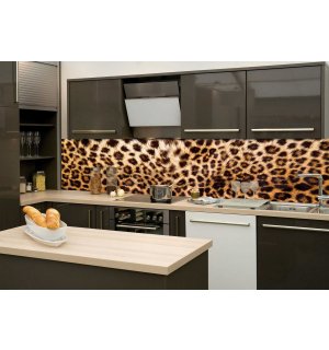 Carta da parati lavabile autoadesiva per cucina - Pelle di leopardo, 260x60 cm