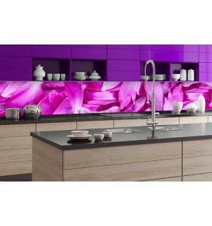 Carta da parati lavabile autoadesiva per cucina - Foglie di violetta, 350x60 cm