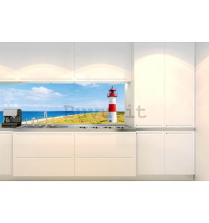 Carta da parati lavabile autoadesiva per cucina -  Faro sulla spiaggia, 180x60 cm