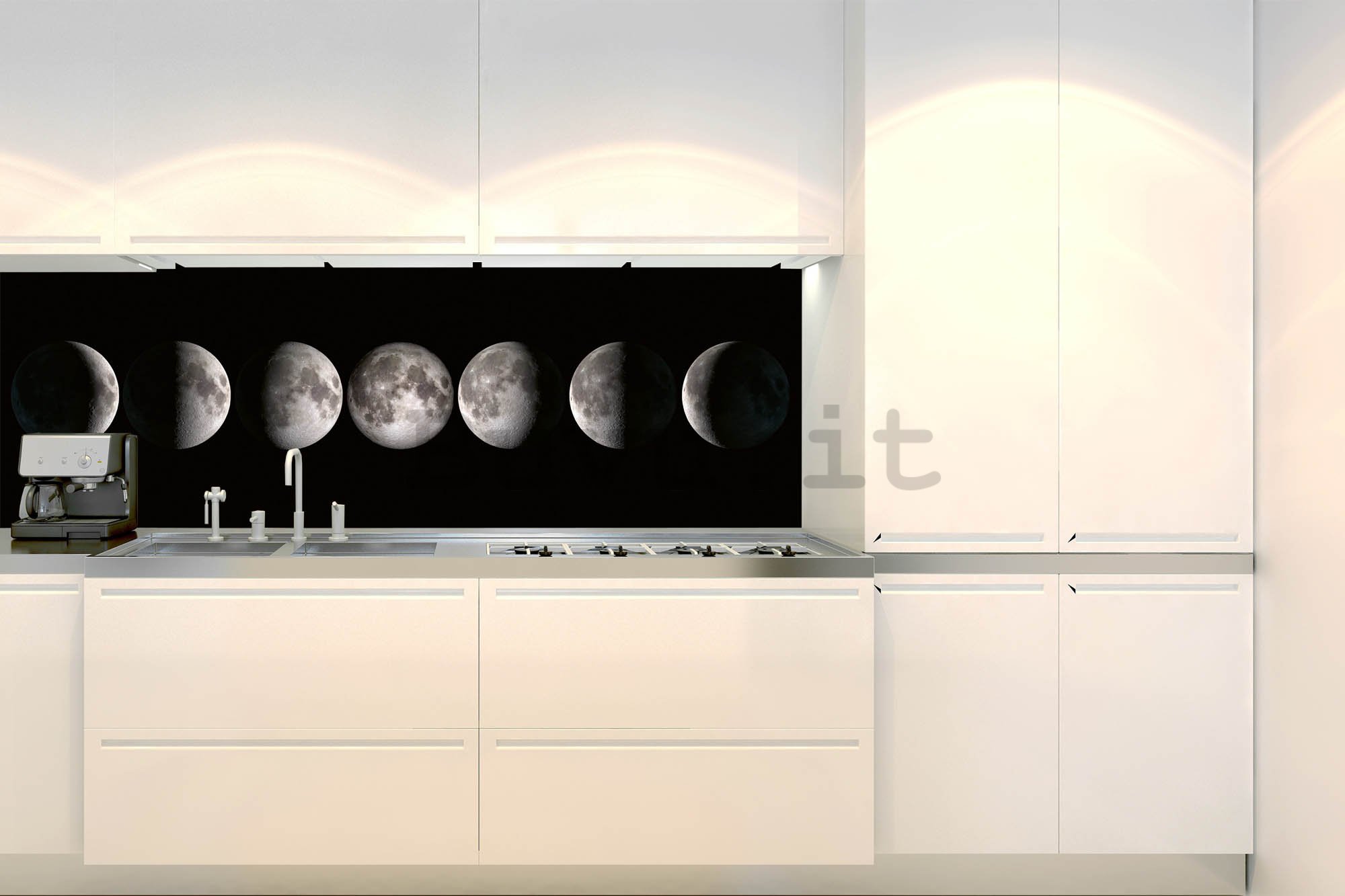 Carta da parati lavabile autoadesiva per cucina - Fasi della Luna, 180x60 cm
