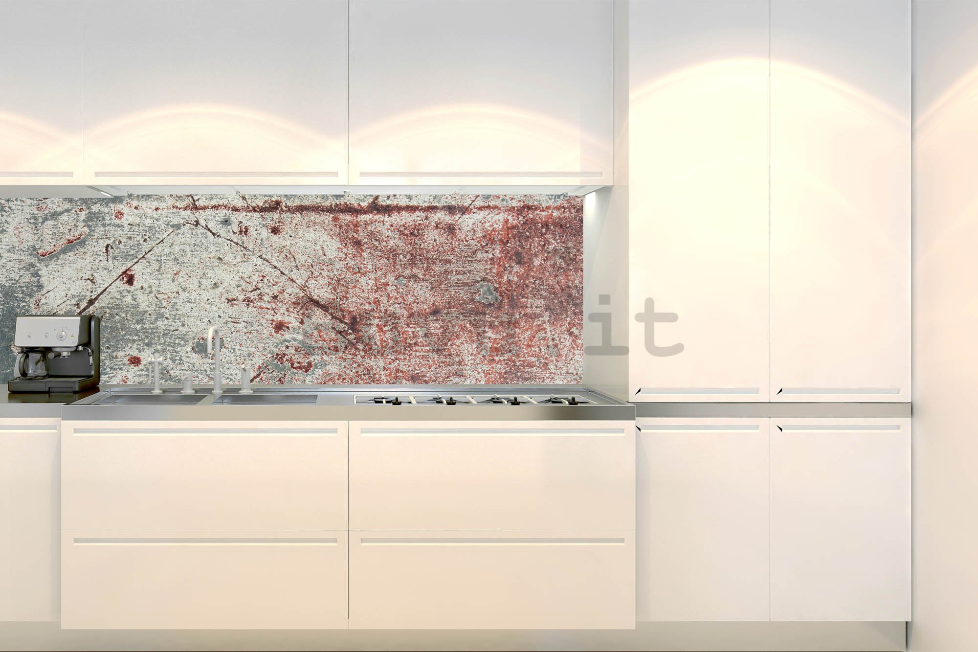 Carta da parati lavabile autoadesiva per cucina - Parete arrugginita, 180x60 cm