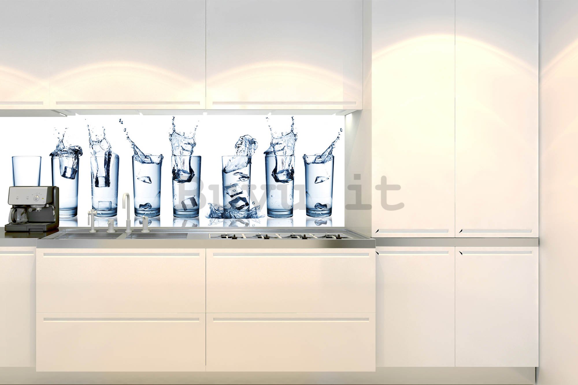Carta da parati lavabile autoadesiva per cucina - Bicchiere d'acqua, 180x60 cm