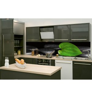 Carta da parati lavabile autoadesiva per cucina - Foglia verde (1), 260x60 cm