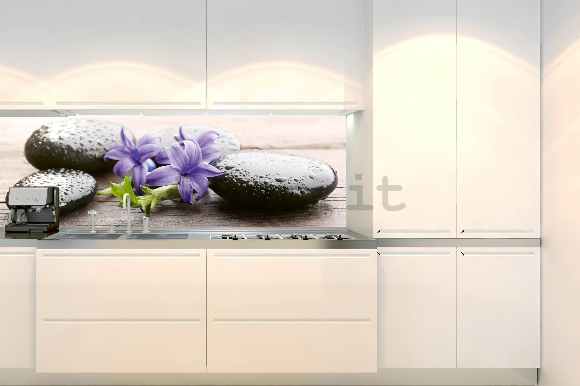 Carta da parati lavabile autoadesiva per cucina - Pietre calde termali, 180x60 cm