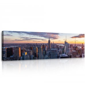 Quadro su tela: Vista di Manhattan di sera - 145x45 cm