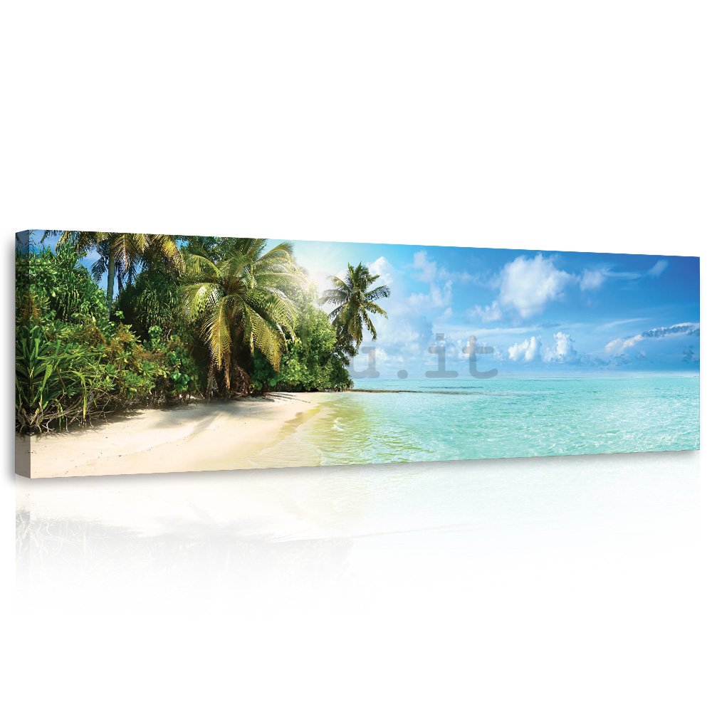 Quadro su tela: Soleggiata spiaggia tropicale - 145x45 cm