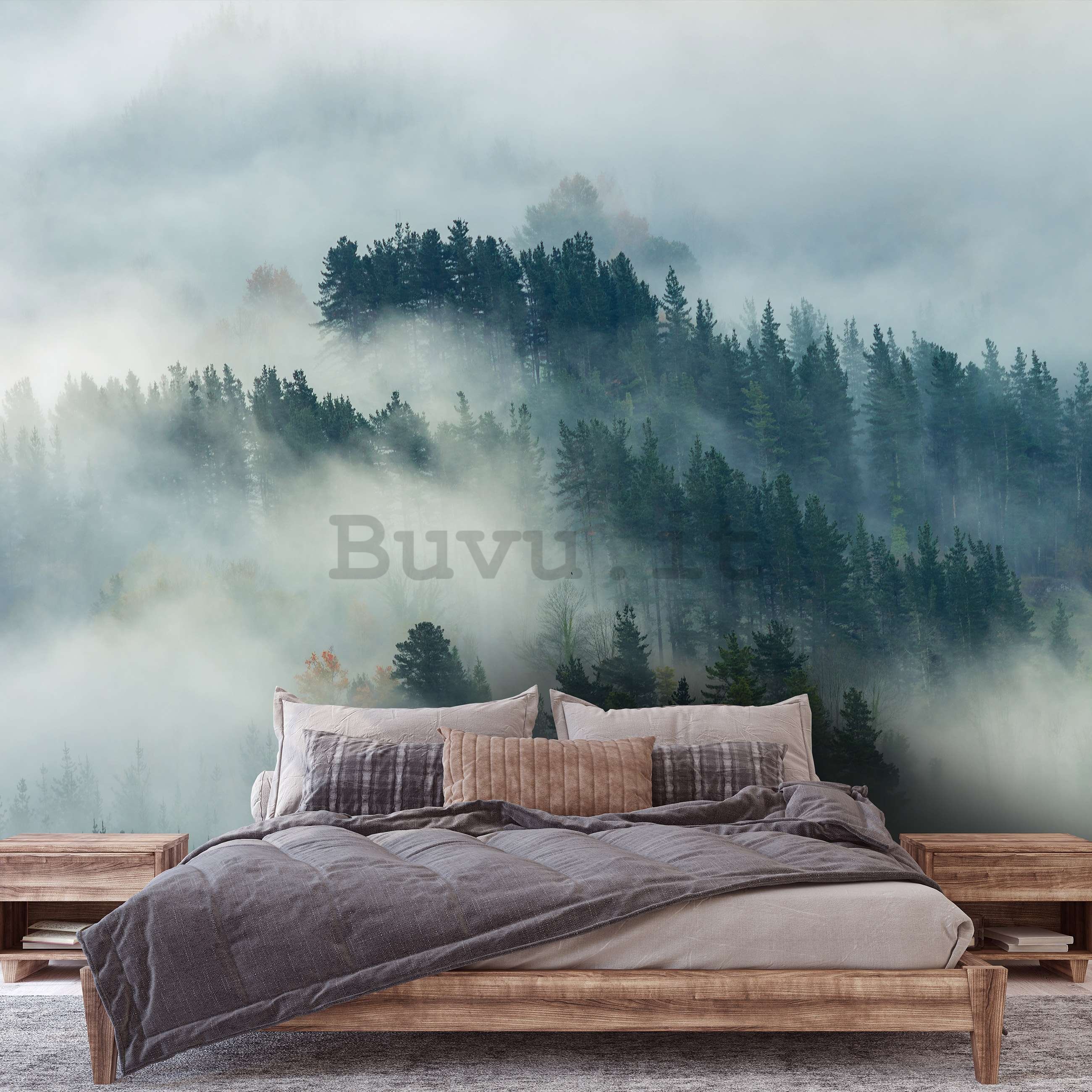 Fotomurale in TNT: Nebbia sulla foresta (4) - 254x184 cm
