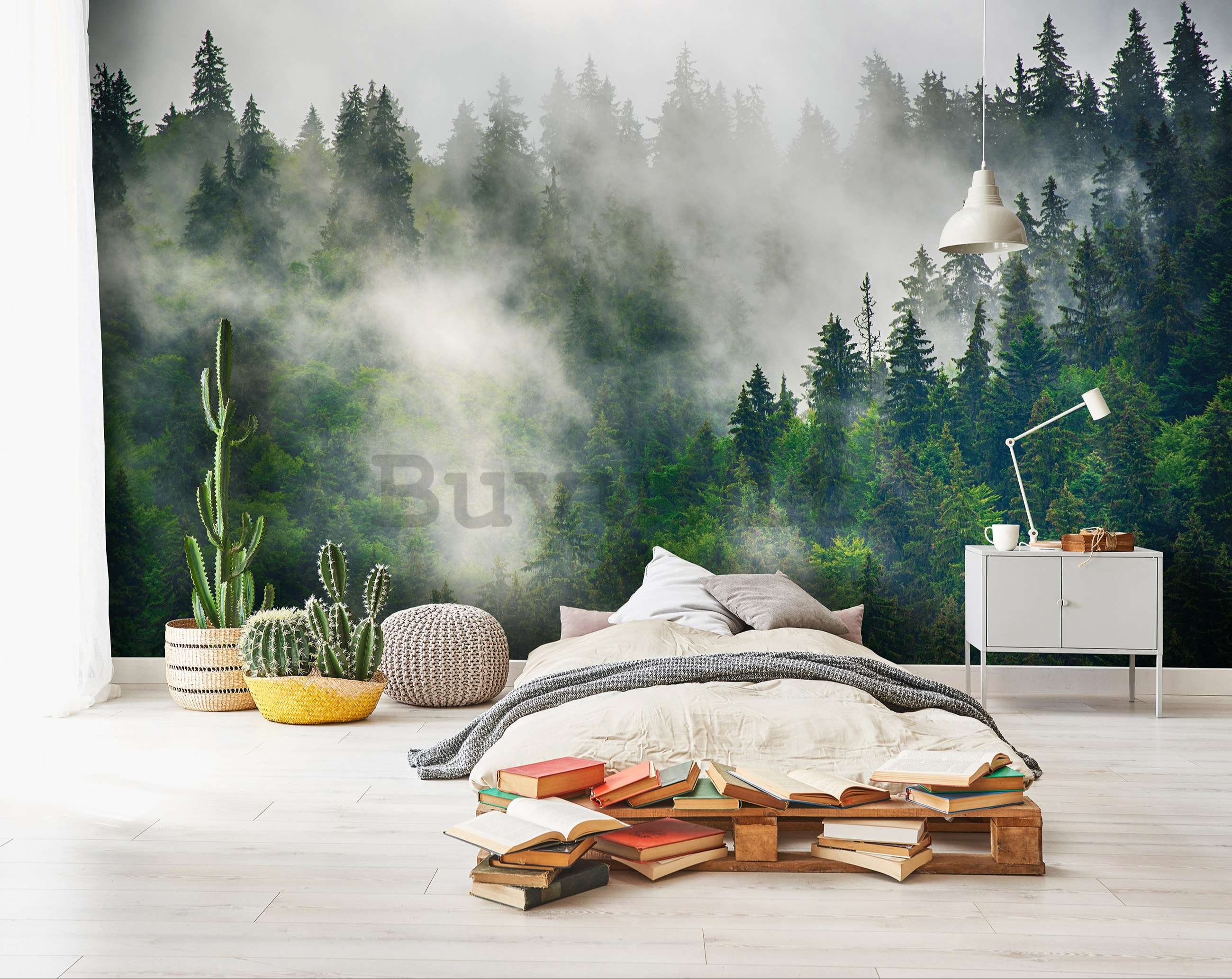 Fotomurale in TNT: Nebbia sulla foresta (5) - 254x184 cm
