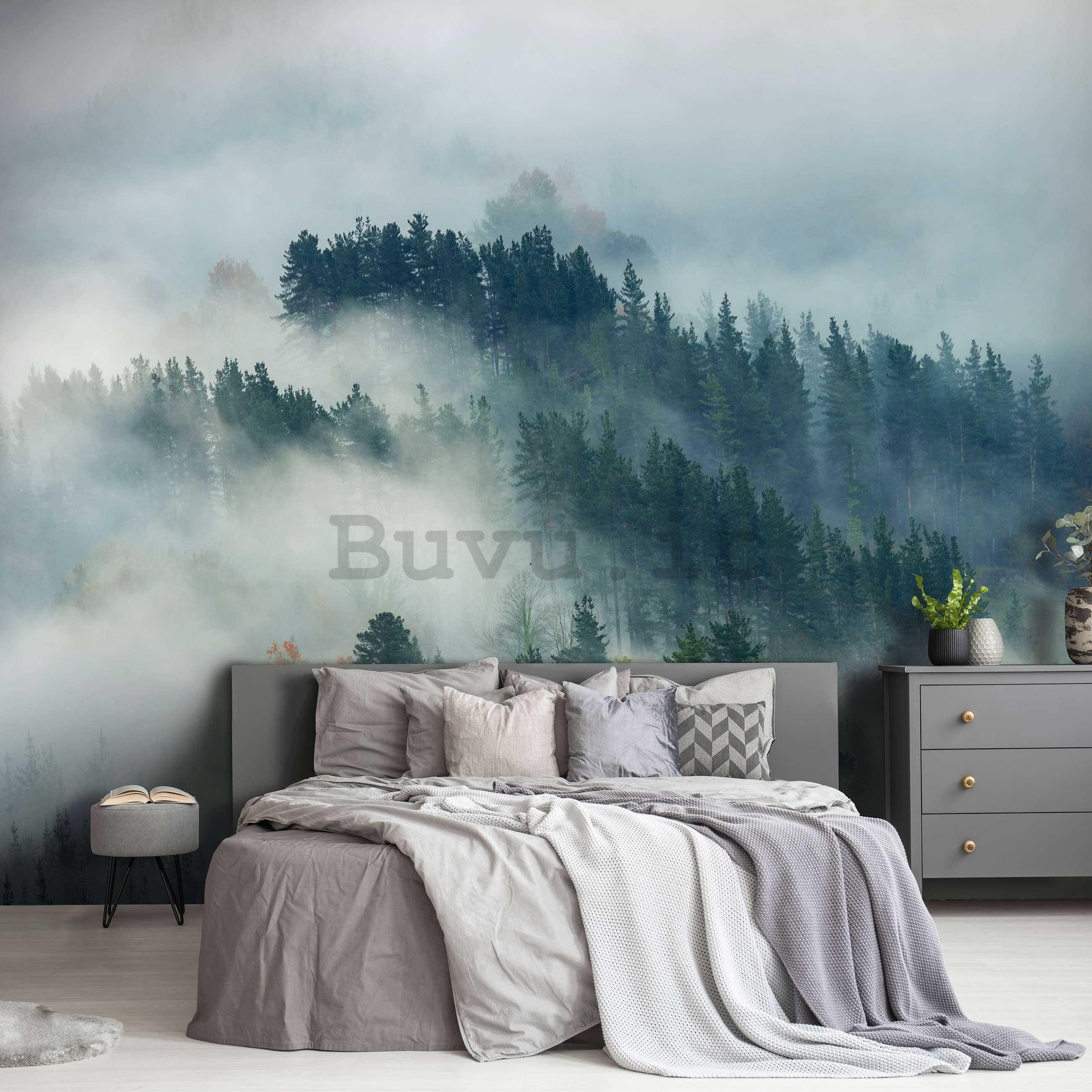 Fotomurale in TNT: Nebbia sulla foresta (4) - 368x254 cm
