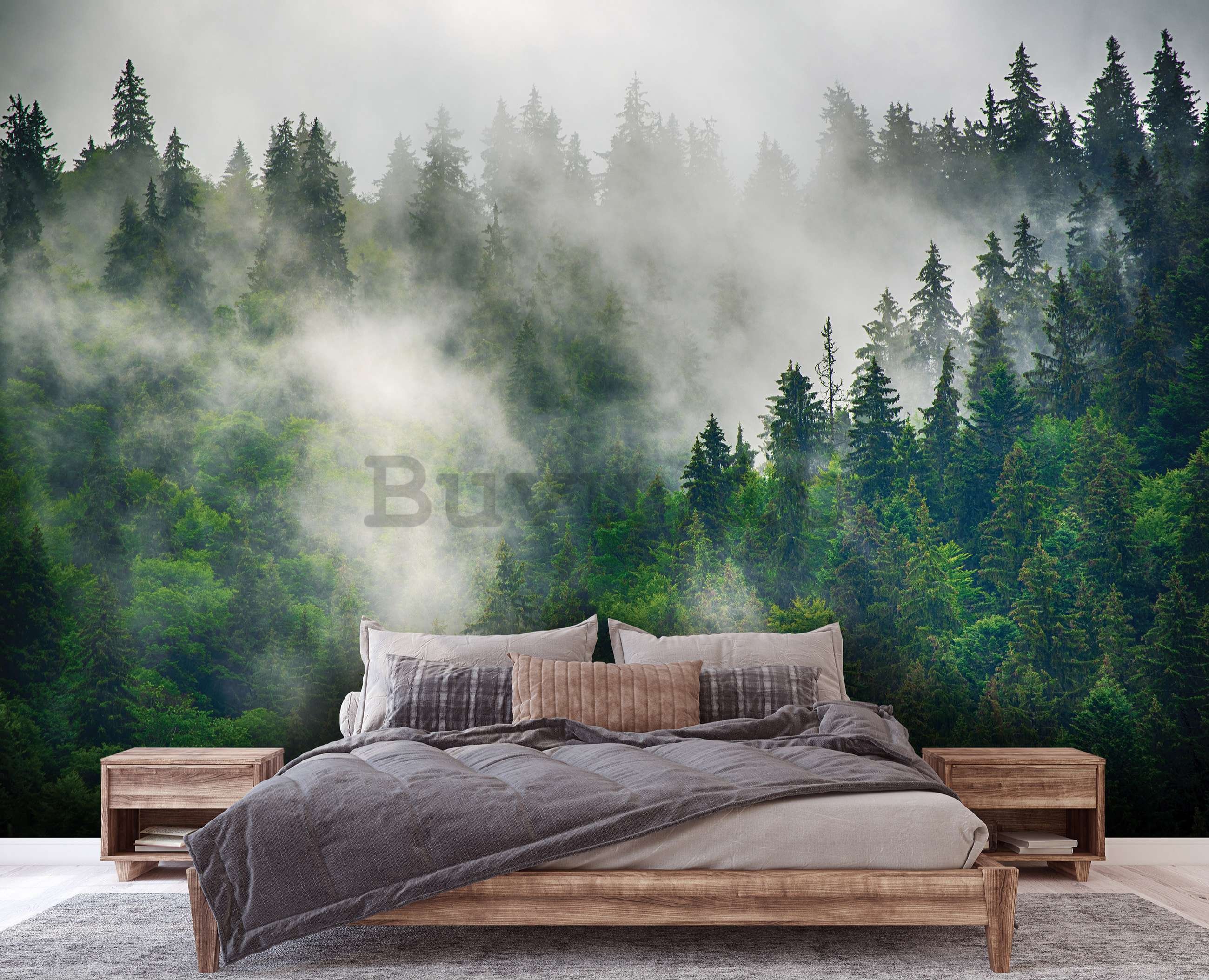 Fotomurale in TNT: Nebbia sulla foresta (5) - 104x70,5cm