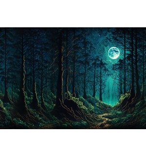 Fotomurale in TNT: Foresta incantata al chiaro di luna - 254x184 cm