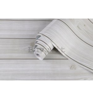 Carta da parati autoadesiva per mobili tavole di legno bianche 45cm x 8m