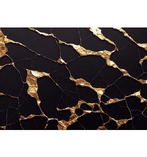 Fotomurale in TNT: Imitazione glamour del marmo dorato - 254x184 cm