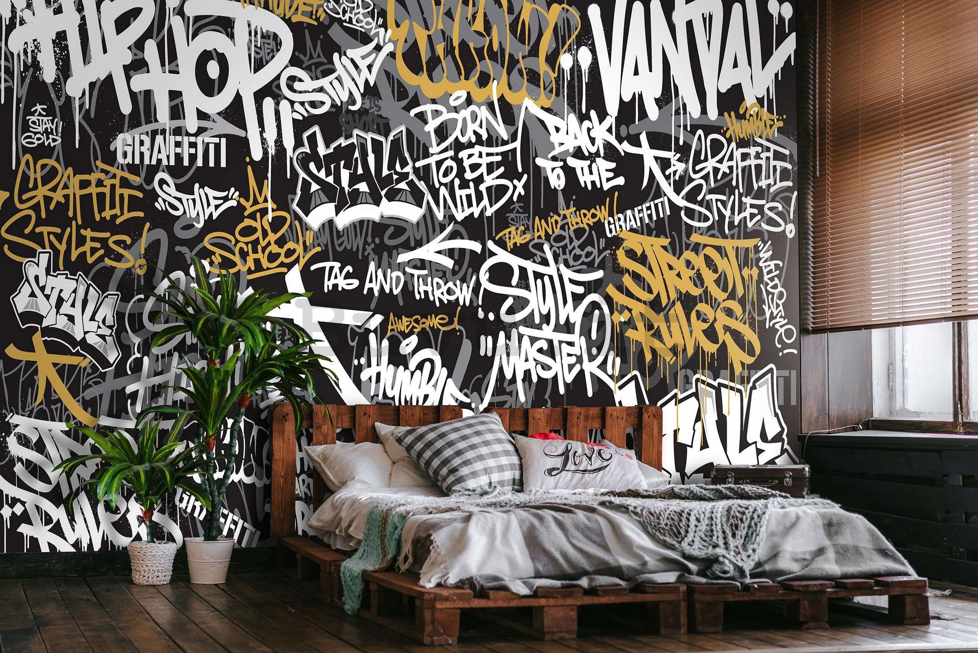 Fotomurale in TNT: Graffiti (tri - 152,5x104 cm