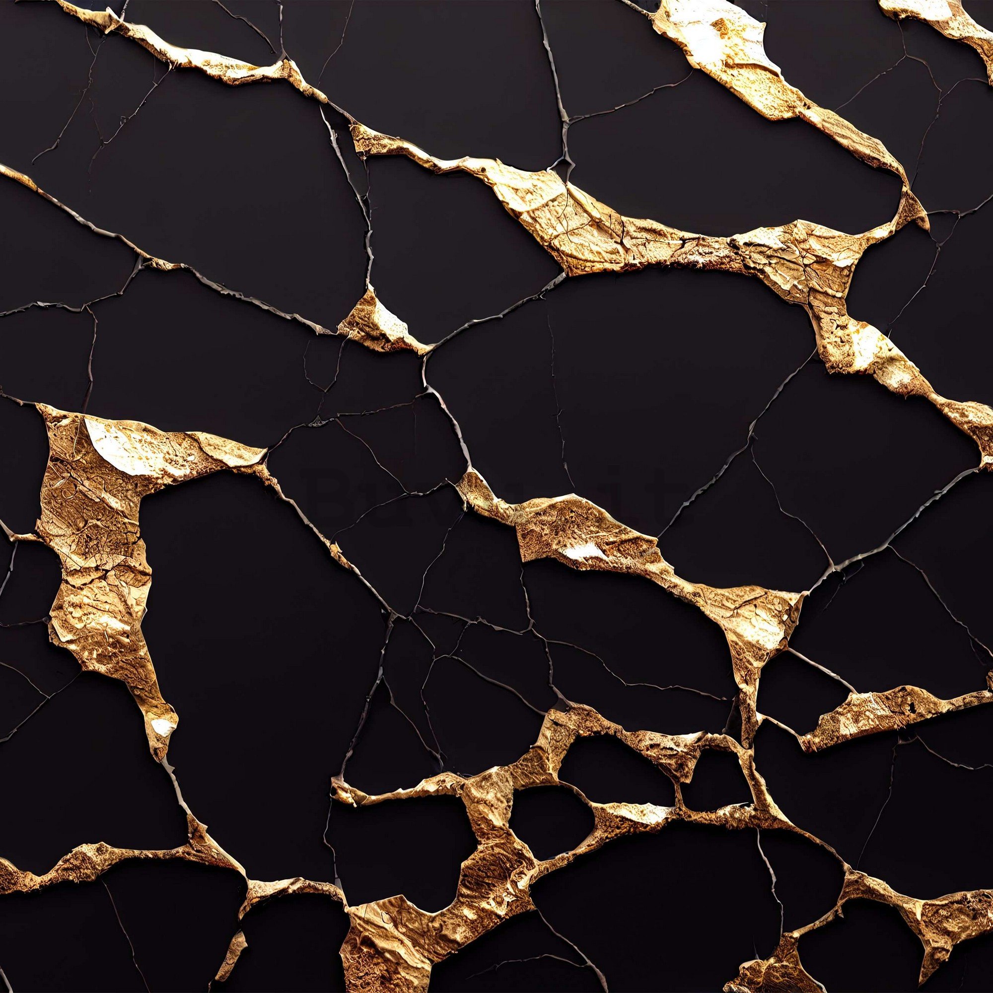 Fotomurale in TNT: Imitazione glamour del marmo dorato - 416x254 cm