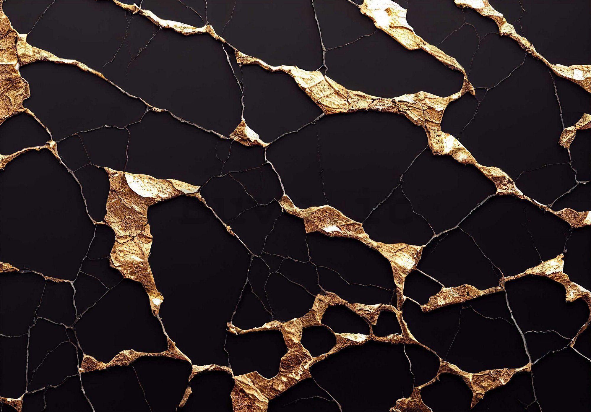 Fotomurale in TNT: Imitazione glamour del marmo dorato - 416x254 cm